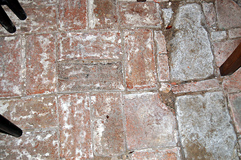 Brick floor of the north aisle June 2012